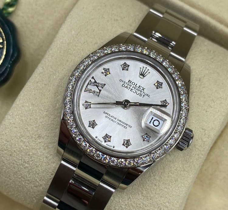Rolex Lady-datejust 279384rbr Ix Silver Diamond Dial Oyster