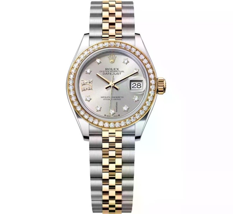 Rolex Lady-datejust 28mm 279383rbr-0003 Stainless Steel Yellow Gold With Diamond Bezel Watch Silver Star Diamond Dial 2024