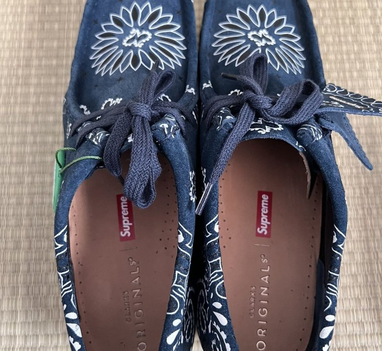 Supreme Clarks Blue Bandana Wallabee