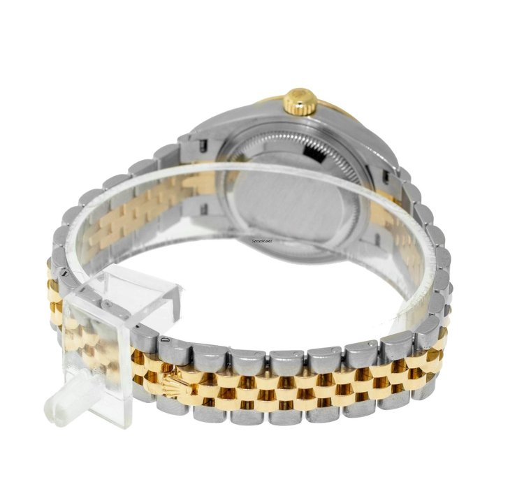 Rolex Lady-datejust 28mm Yellow Gold Steel Champagne Star Diamond Dial 279383