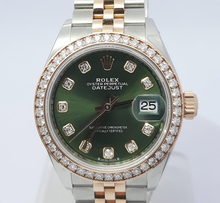 Rolex Lady-datejust Green Diamond Dial And Bezel