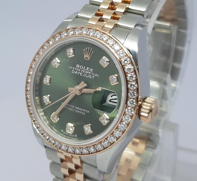 Rolex Lady-datejust Green Diamond Dial And Bezel