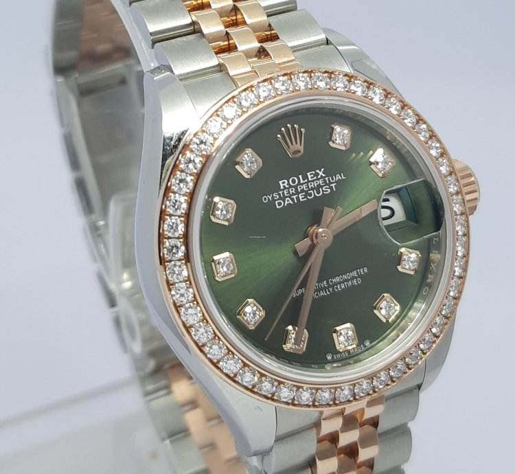 Rolex Lady-datejust Green Diamond Dial And Bezel