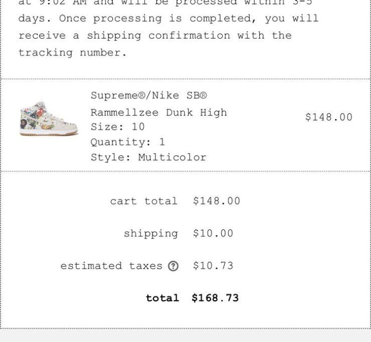Supreme Dunk High Rammellzee Order Confirmed