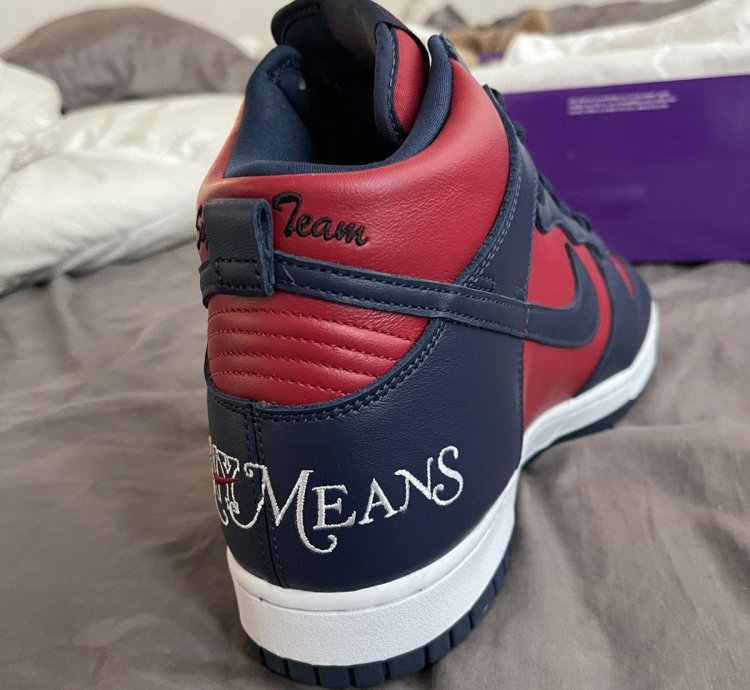 Supreme Dunk High Sb By Any Means - Red Navy