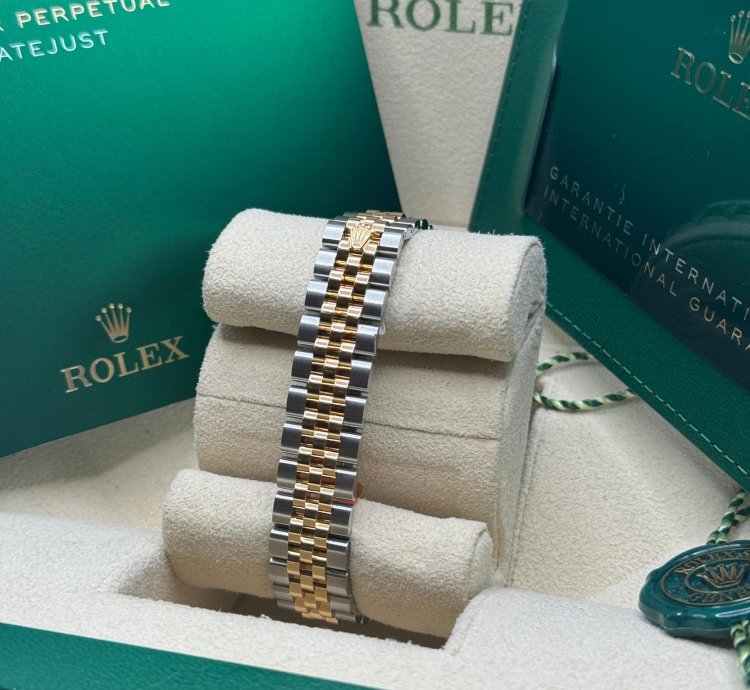 Rolex Lady-datejust New 2023 Champagne Index Dial Diamond Bezel Two Tone Yellow Gold Jubilee