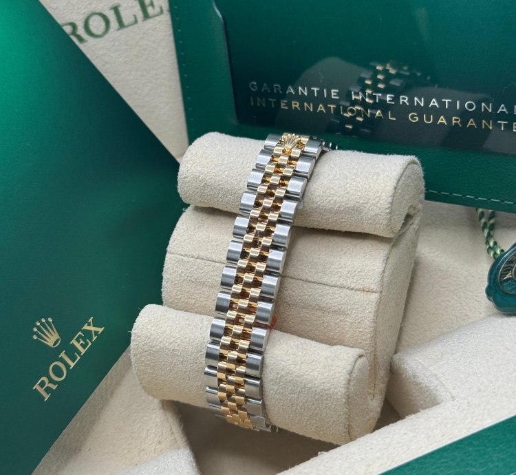 Rolex Lady-datejust New 2023 Champagne Index Dial Diamond Bezel Two Tone Yellow Gold Jubilee