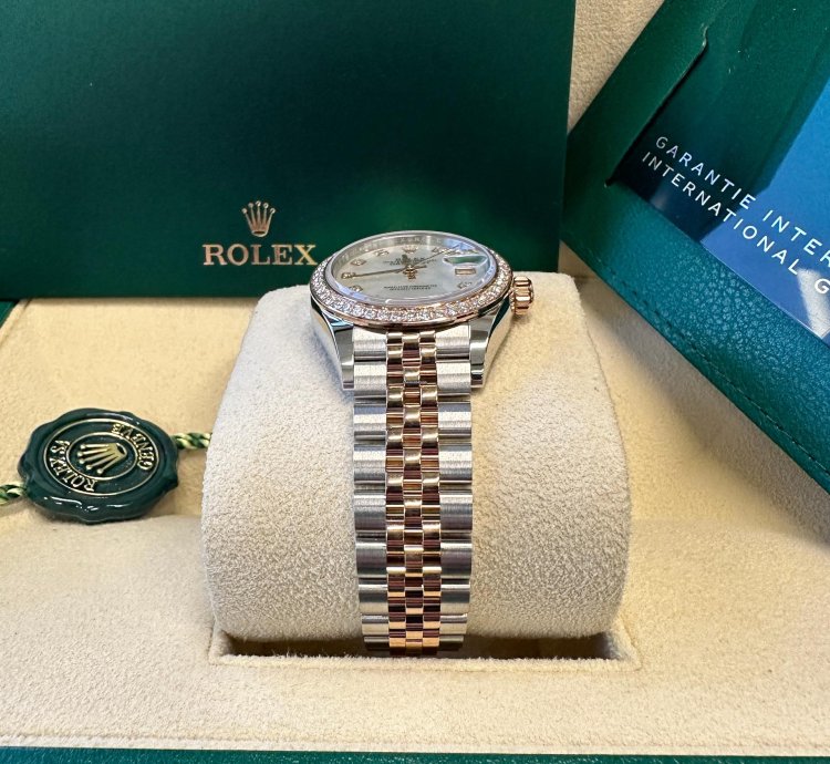 Rolex Lady-datejust New 2023 Mother Of Pearl Diamond Dial Diamond Bezel Two Tone Rose Gold