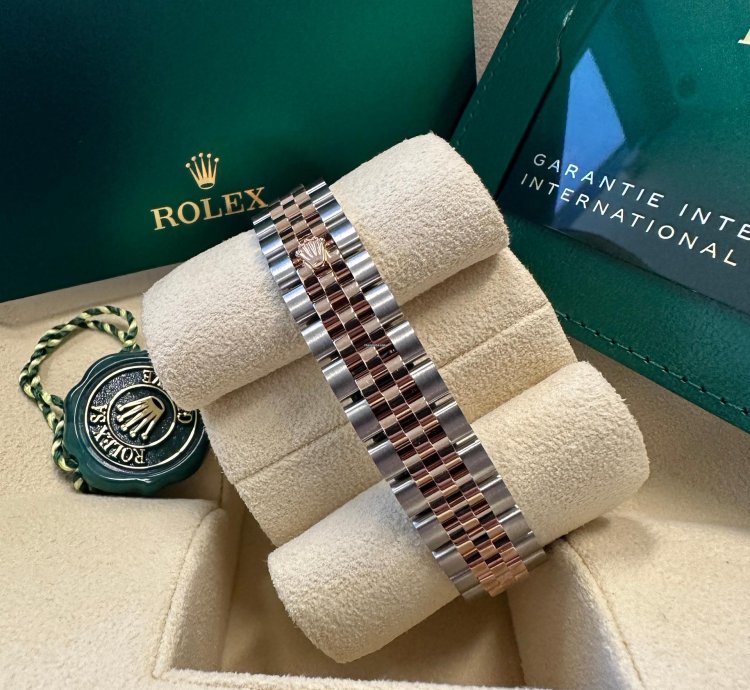 Rolex Lady-datejust New 2023 Olive Green Diamond Dial Diamond Bezel Two Tone Jubilee Rose Gold