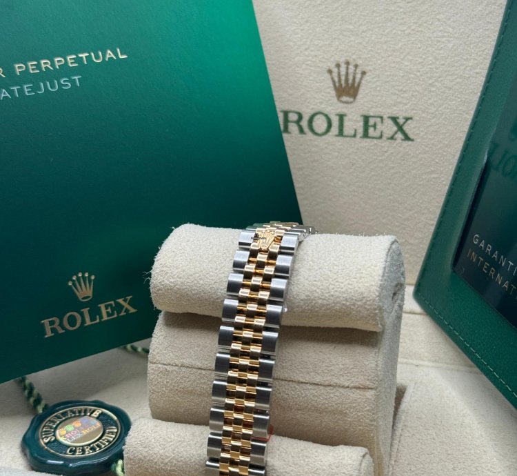 Rolex Lady-datejust New 2024 Champagne Index Dial Diamond Bezel Two Tone Yellow Gold Jubilee