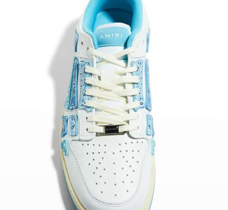 new Men Bandana Skeleton Leather Low-top Sneaker