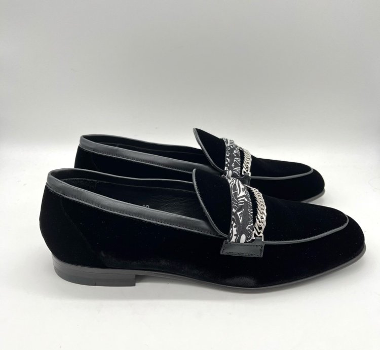 60 Off Amiri Bandana Chain Velvet Loafer Shoes