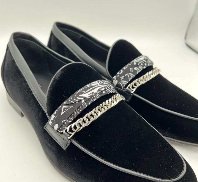 60 Off Amiri Bandana Chain Velvet Loafer Shoes