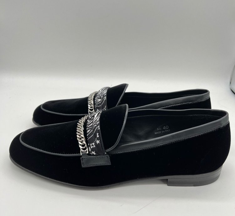 60 Off Amiri Bandana Chain Velvet Loafer Shoes