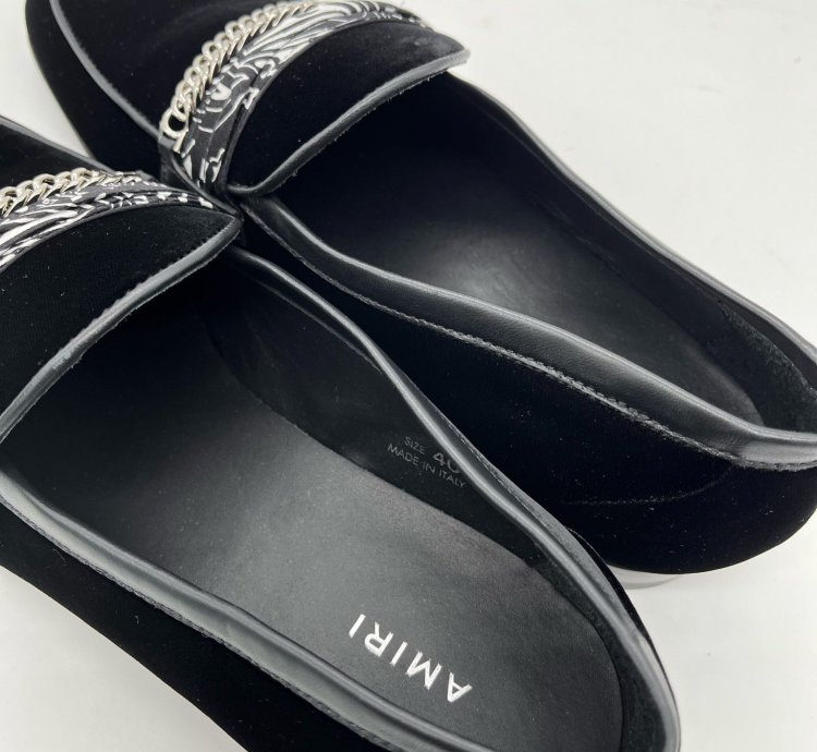 60 Off Amiri Bandana Chain Velvet Loafer Shoes