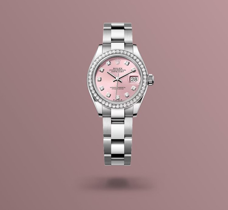 Rolex Lady-datejust New 2024 Pink Diamond Dial Diamond Bezel Stainless Steel Oyster 28mm