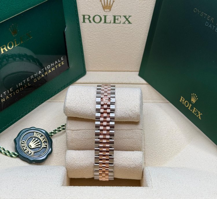 Rolex Lady-datejust New 2024 Pink Star Diamond Dial Two Tone Rose Gold Diamond Bezel Jubilee