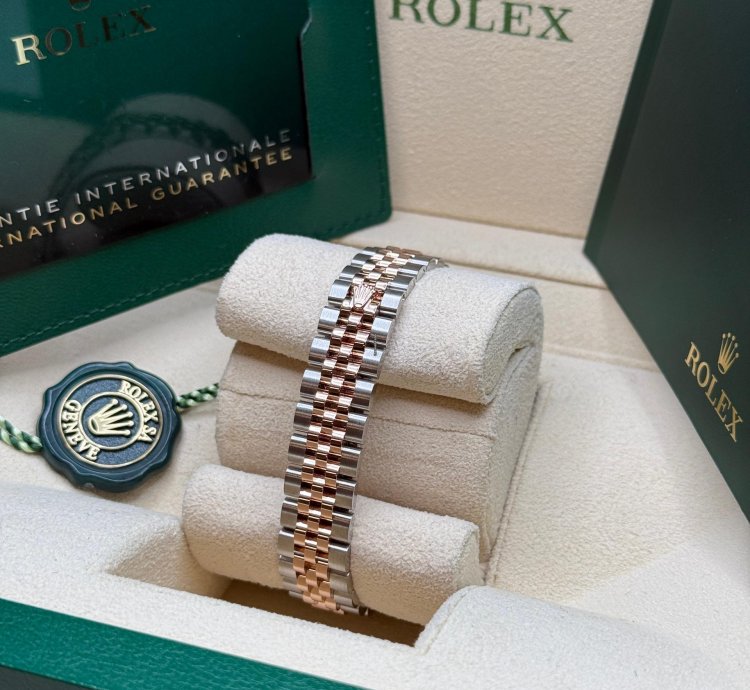 Rolex Lady-datejust New 2024 Pink Star Diamond Dial Two Tone Rose Gold Diamond Bezel Jubilee