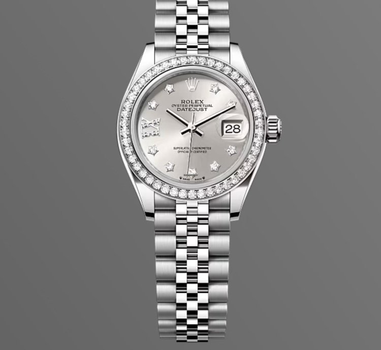 Rolex Lady-datejust New 2024 Silver Star Diamond Dial Diamond Bezel Stainless Steel Jubilee 28mm
