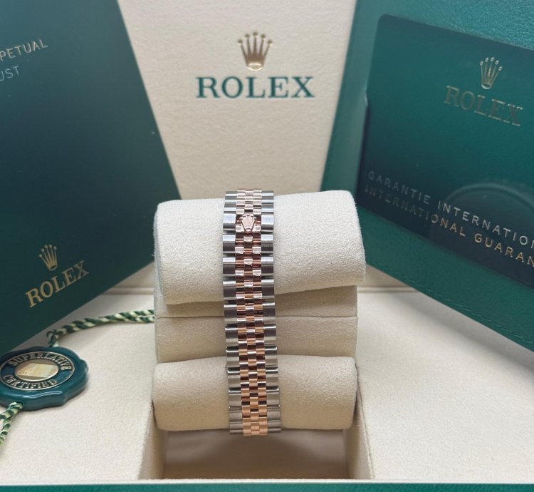 Rolex Lady-datejust New 2025 Pink Star Diamond Dial Two Tone Rose Gold Diamond Bezel Jubilee