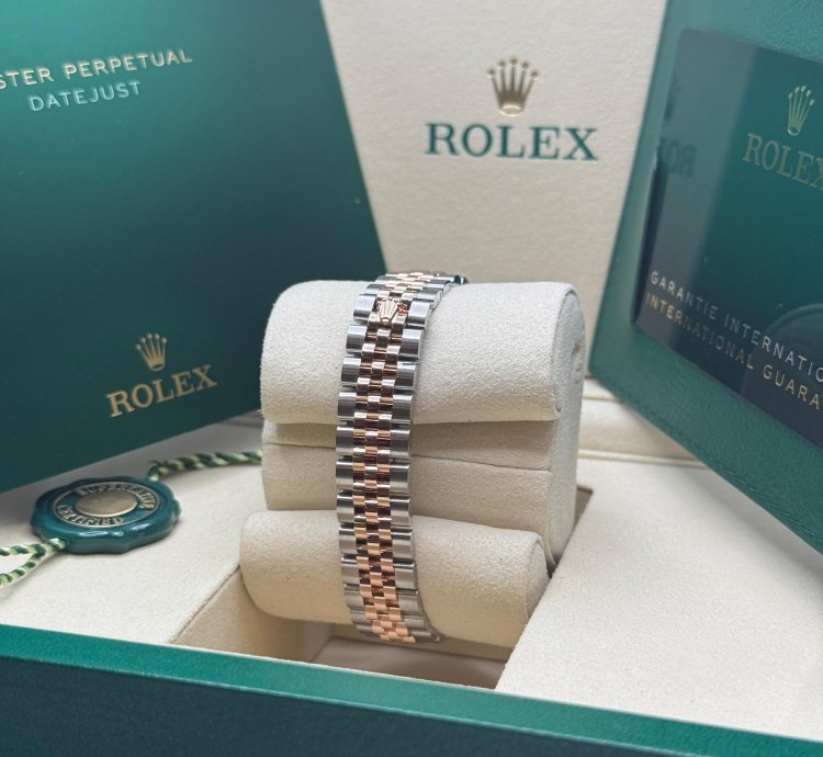 Rolex Lady-datejust New 2025 Pink Star Diamond Dial Two Tone Rose Gold Diamond Bezel Jubilee