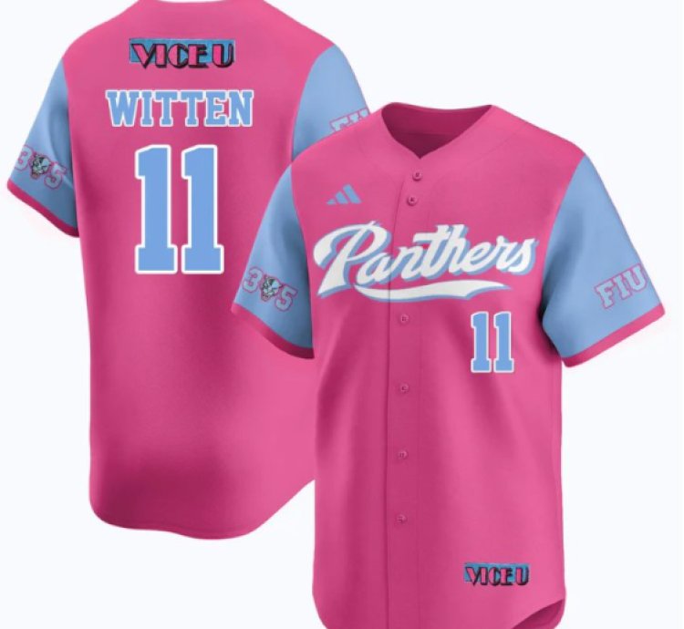Rich Witten Jersey 11 Fiu Baseball 2025 Vice U Stitched Pink