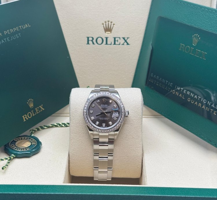 Rolex Lady-datejust New 2025 Rhodium Diamond Dial Stainless Steel Diamond Bezel Oyster Bracelet