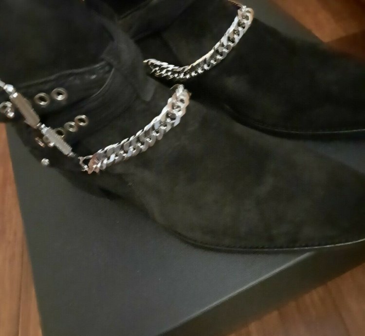 Amiri Bandana Buckle Suede Boots Eu 44