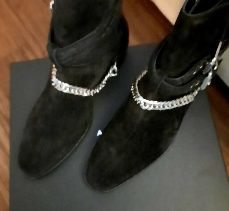 Amiri Bandana Buckle Suede Boots Eu 44
