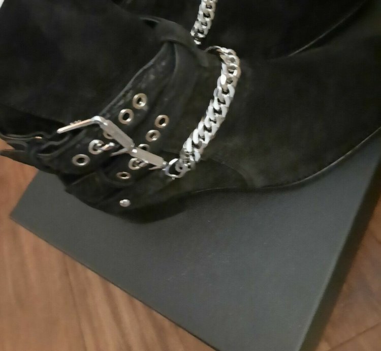 Amiri Bandana Buckle Suede Boots Eu 44