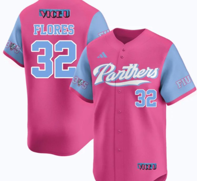 Nelson Rivera Flores Jersey 32 Fiu Baseball 2025 Vice U Stitched Pink