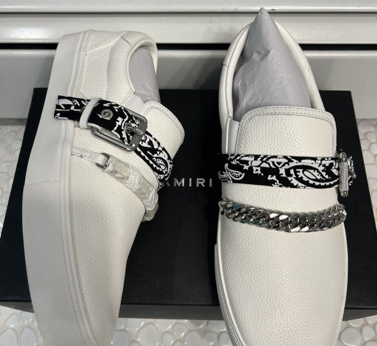 Amiri Bandana Chain Slip On Sneaker Size 11
