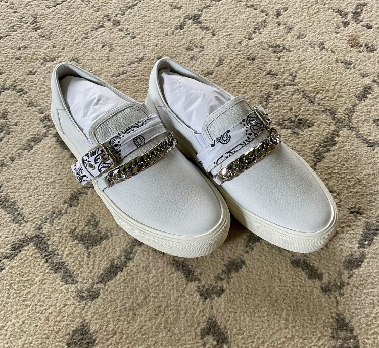 Amiri Bandana Chain Slip On White