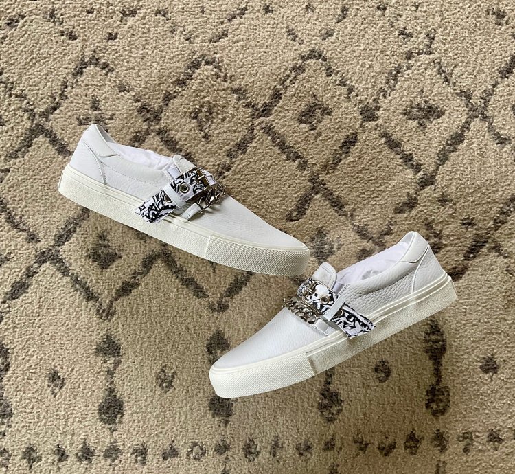 Amiri Bandana Chain Slip On White