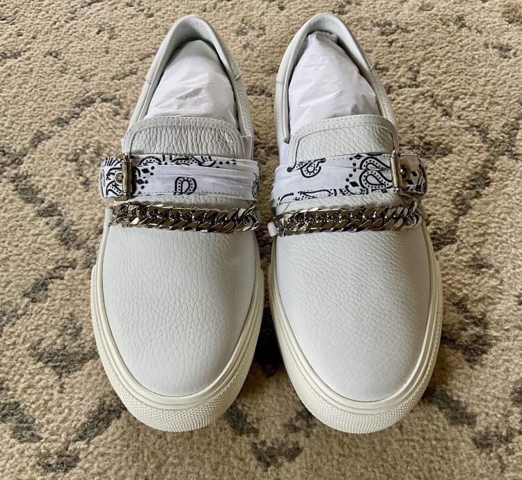 Amiri Bandana Chain Slip On White