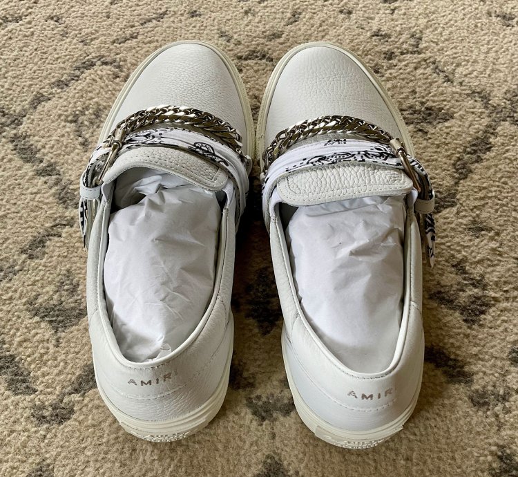 Amiri Bandana Chain Slip On White