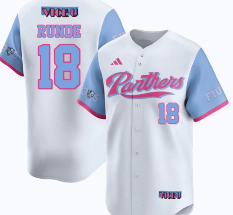 Logan Runde Jersey 18 Fiu Baseball 2025 Vice U Stitched White