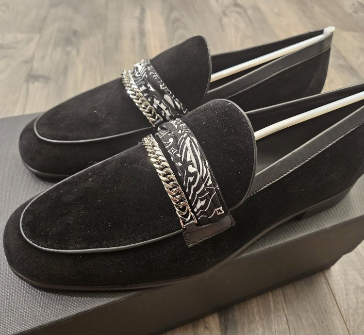 Amiri Bandana Chain Velvet Loafer