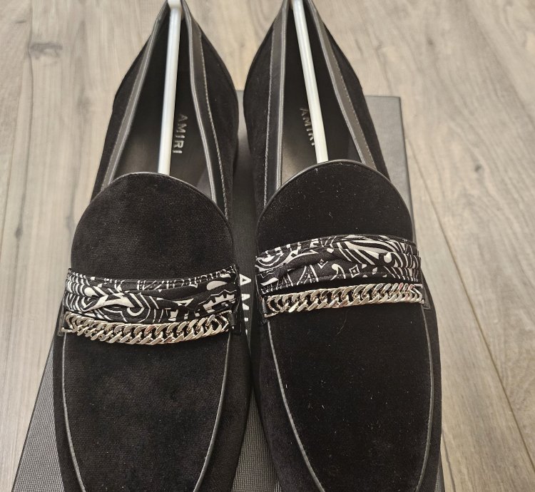 Amiri Bandana Chain Velvet Loafer