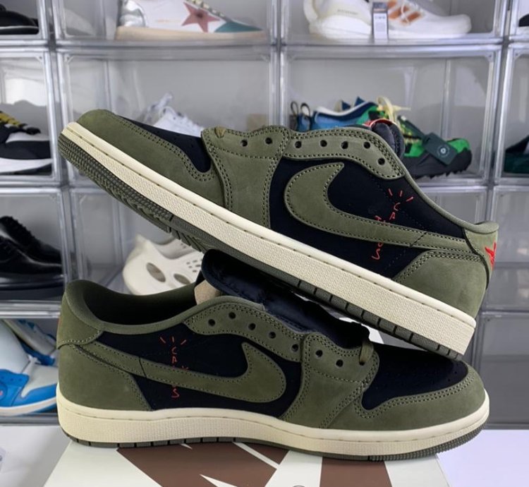 Travis Scott X Air Jordan 1 Low Black Olive