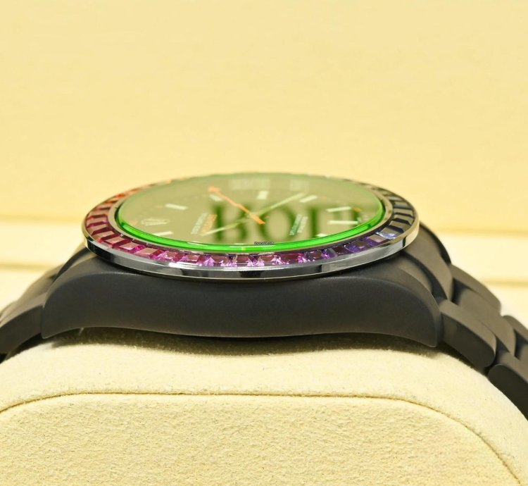 Rolex Milgauss 40mm - Black Rainbow - Oyster Custom Diamond Bezel - Iced Out