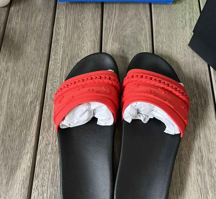 Amiri Bandana Chainlink Rubber Slides
