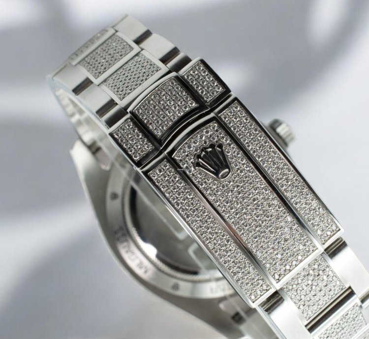 Rolex Milgauss Diamonds Gv -blue - Custom Diamond Set pav Bezel - Iced Out