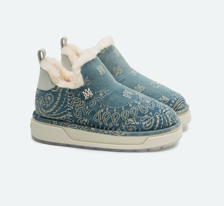 Amiri Bandana Malibu wash Indigo Boots New 46