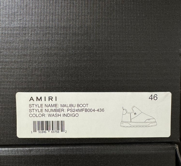 Amiri Bandana Malibu wash Indigo Boots New 46
