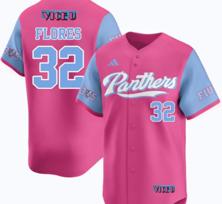 Nelson Rivera Flores Jersey 32 Fiu Baseball 2025 Vice U Stitched Pink
