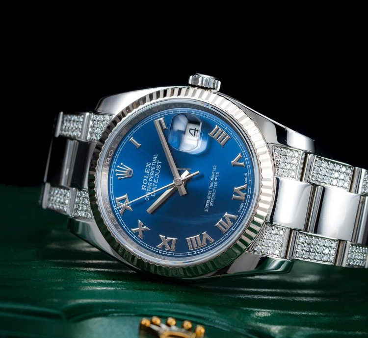 Rolex Oyster Perpetual 34 Iced Blue Dial