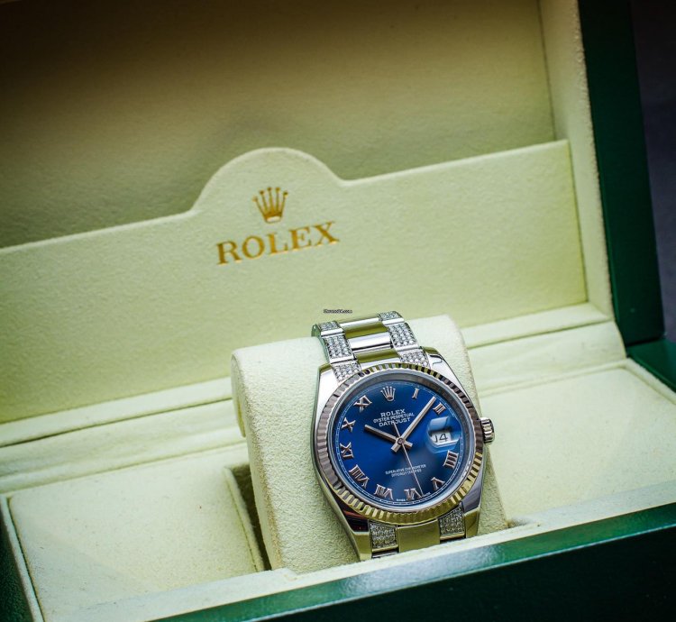 Rolex Oyster Perpetual 34 Iced Blue Dial