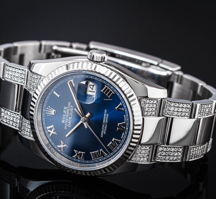 Rolex Oyster Perpetual 34 Iced Blue Dial