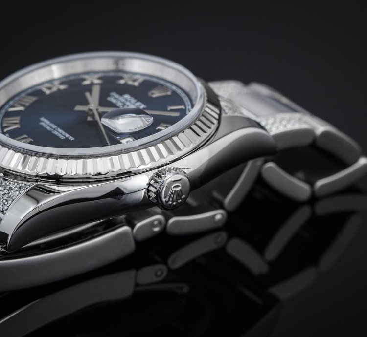 Rolex Oyster Perpetual 34 Iced Blue Dial